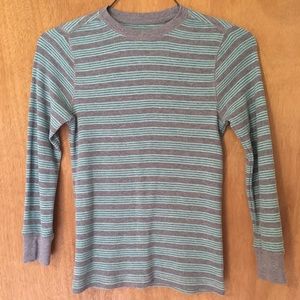 Boys size 10-12 thermal striped longsleeve shirt
